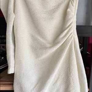 One Shoulder White and gold glitter Charlotte Russe Dress size large